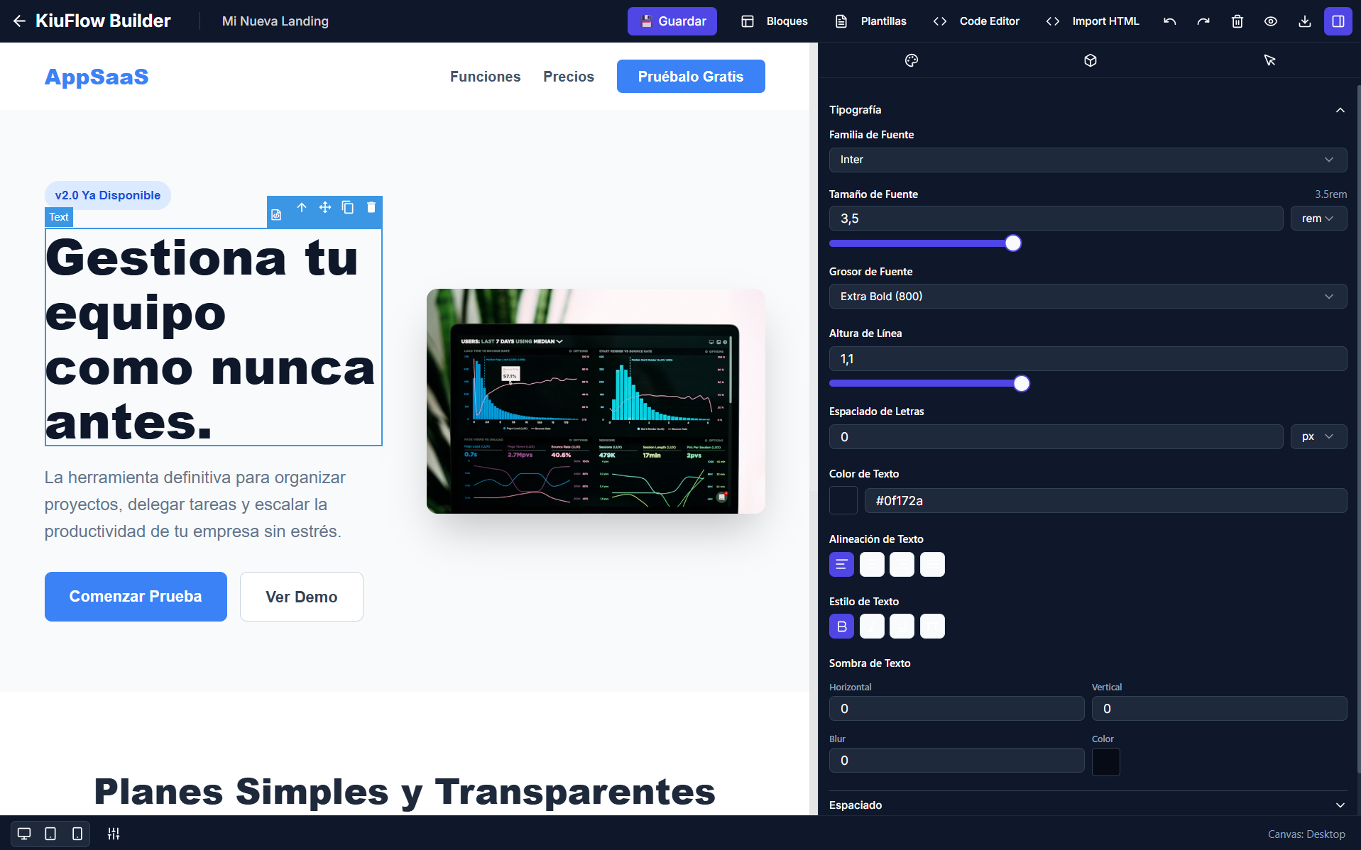 KiuFlow Landing Builder